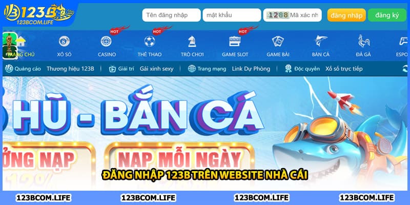 Đăng nhập 123B trên website nhà cái 